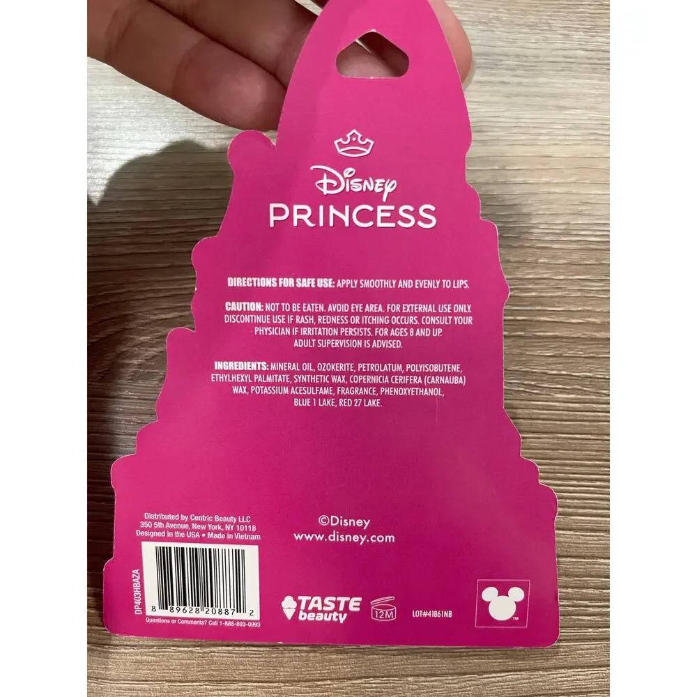 Disney Princess Royal Raspberry Flavored Lip Balms NEW 2 packs
